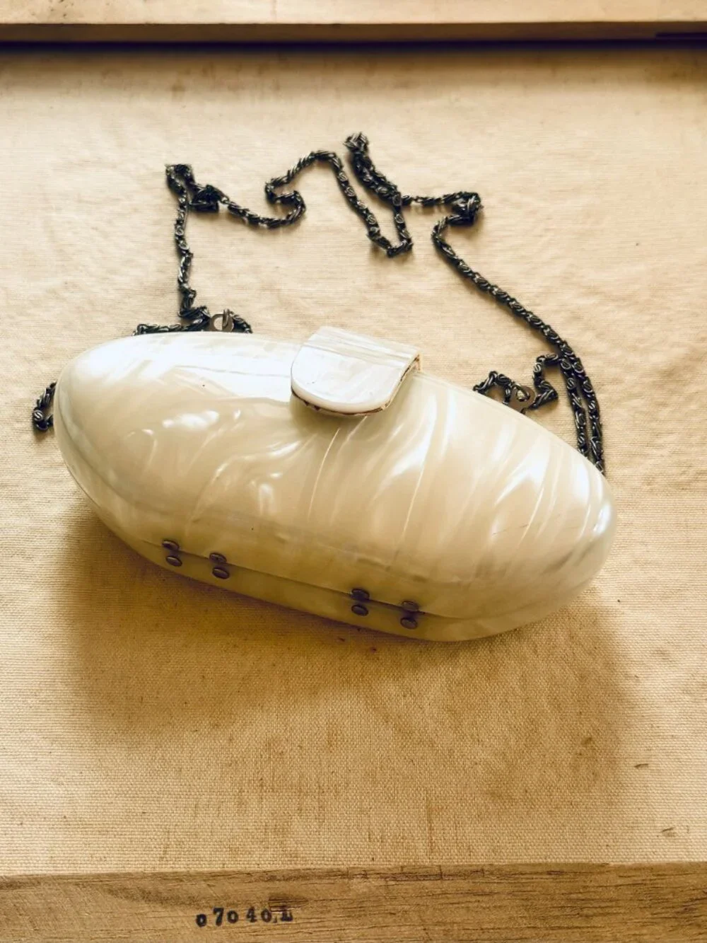 Vintage Jessica McClintock Mother-of-Pearl Eyeglass Case